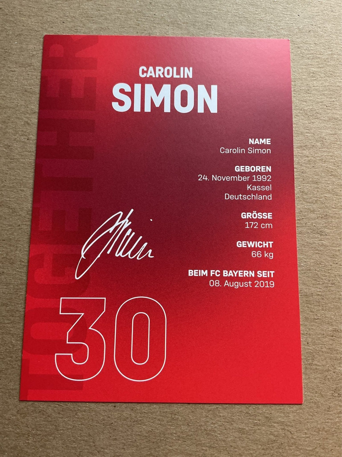 Carolin Simon, Germany 🇩🇪 FC Bayern München 2021/22 hand signed - Autographs-World