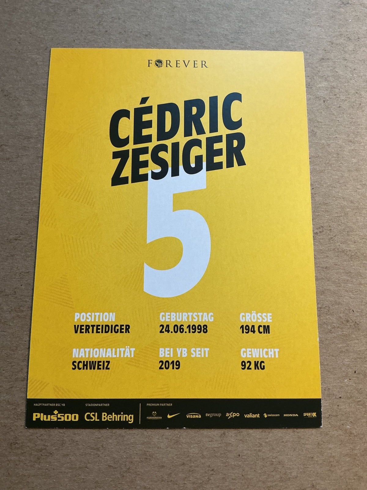 Cédric Zesiger, Switzerland 🇨🇭 BSC Young Boys 2020/21 hand signed - Autographs-World