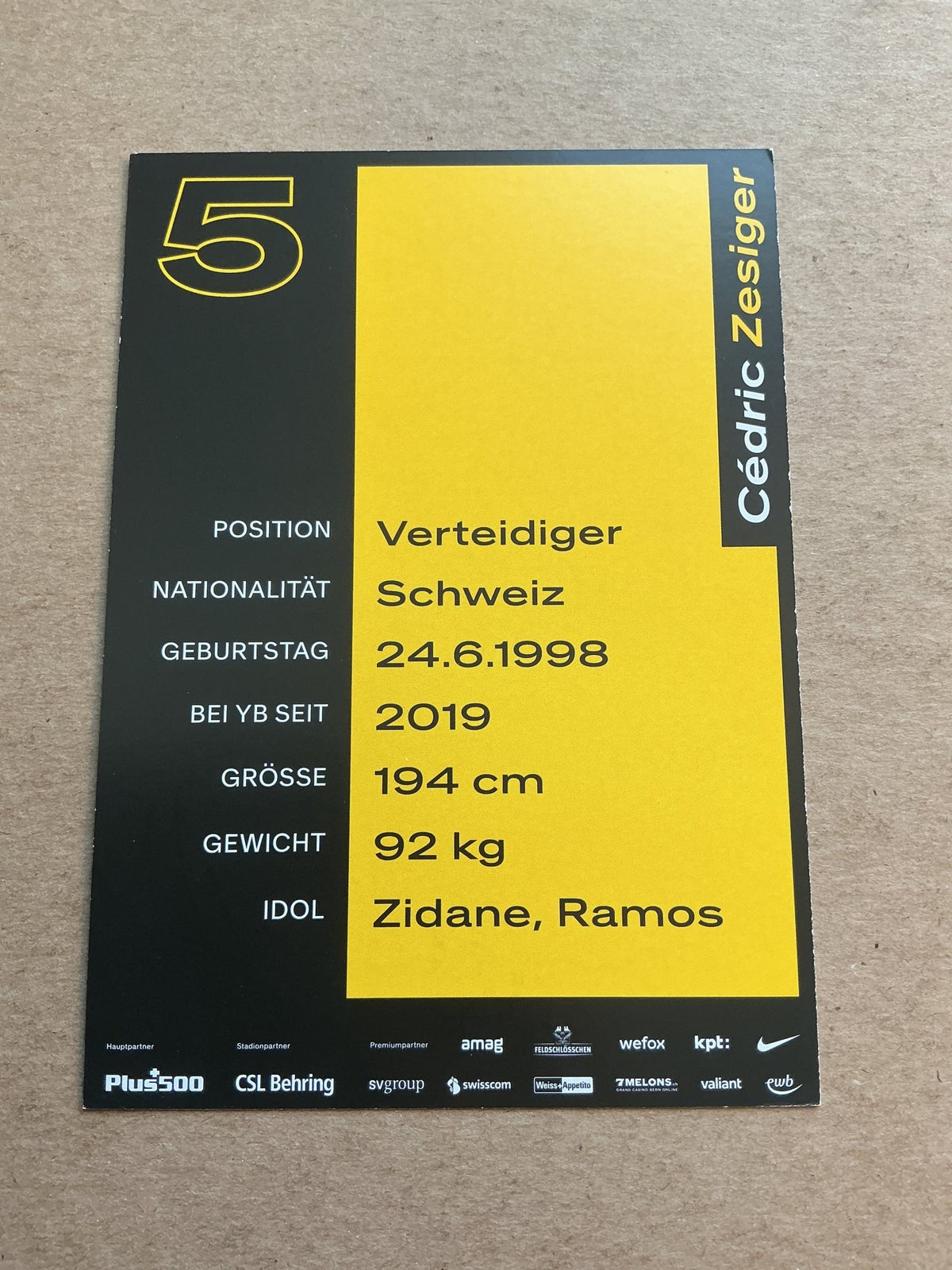 Cédric Zesiger, Switzerland 🇨🇭 BSC Young Boys Bern 2022/23 hand signed - Autographs-World