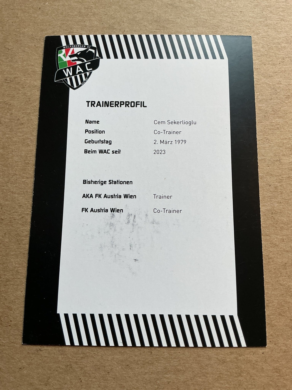 Cem Sekerlioglu, Austria 🇦🇹 Wolfsberger AC 2023/24 hand signed - Autographs-World