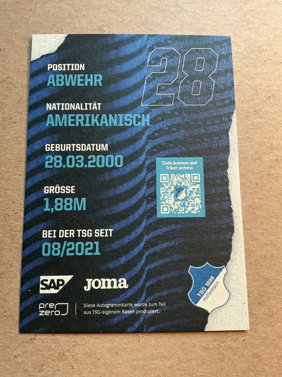 Chris Richards, USA 🇺🇸 TSG 1899 Hoffenheim 2021/22 hand signed - Autographs-World