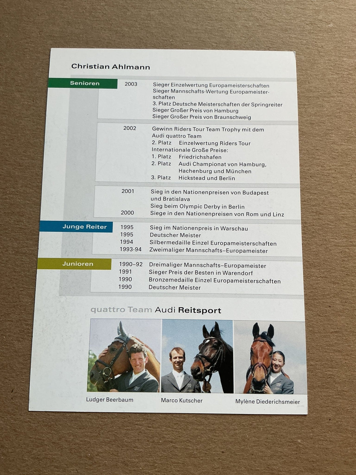 Christian Ahlmann, Germany 🇩🇪 Equestrian Summer Olympics hand signed - Autographs-World