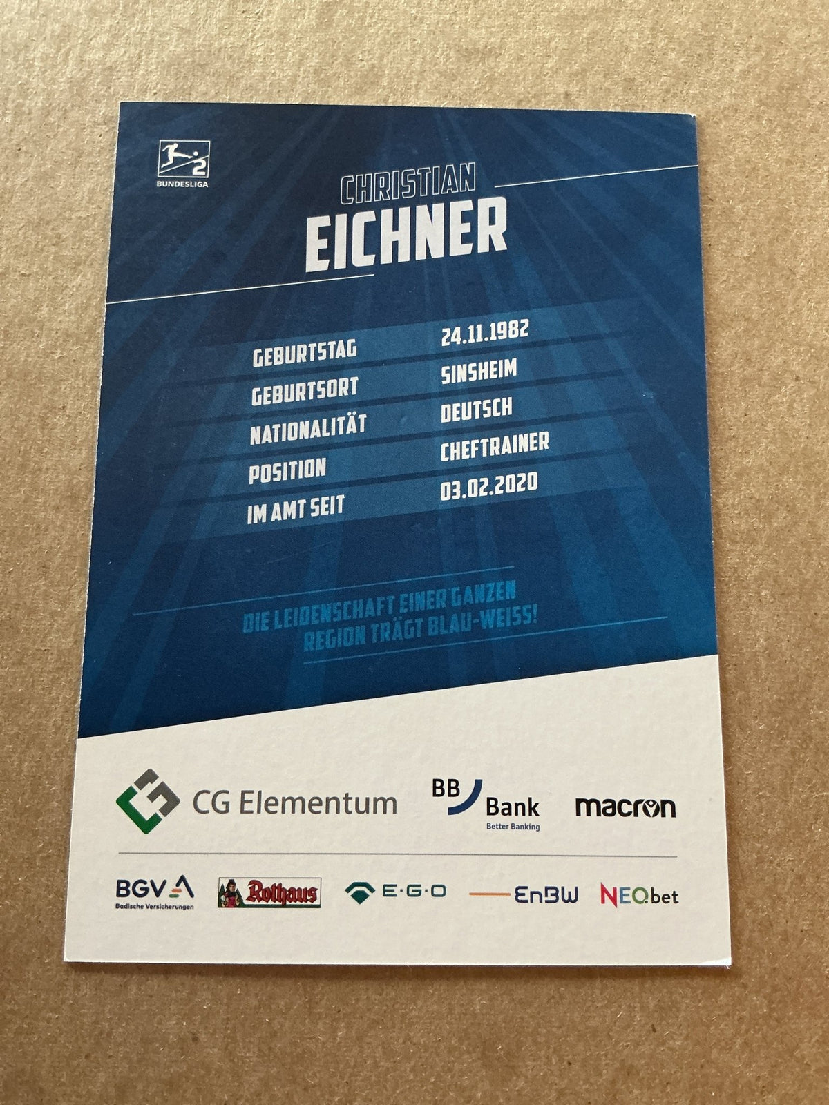 Christian Eichner, Germany 🇩🇪 Karlsruher SC 2021/22 hand signed - Autographs-World
