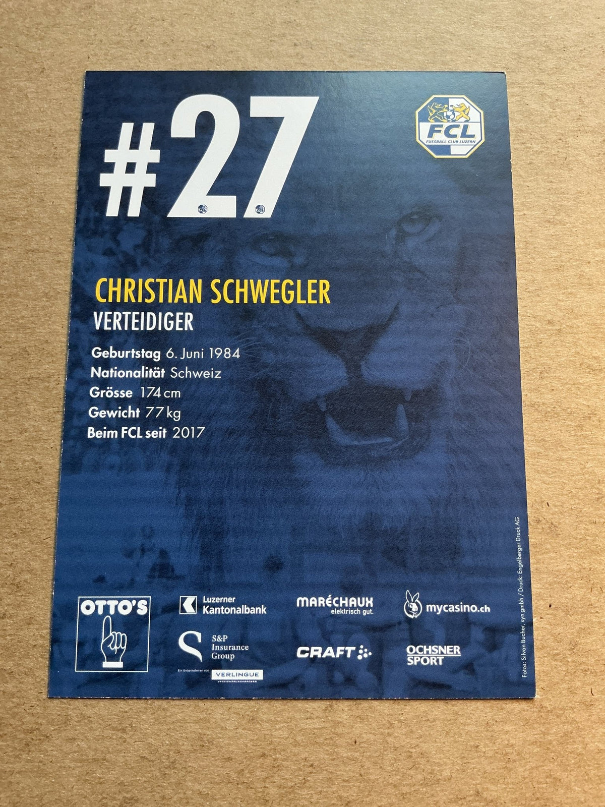 Christian Schwegler, Switzerland 🇨🇠FC Luzern 2020/21 hand signed - Autographs-World