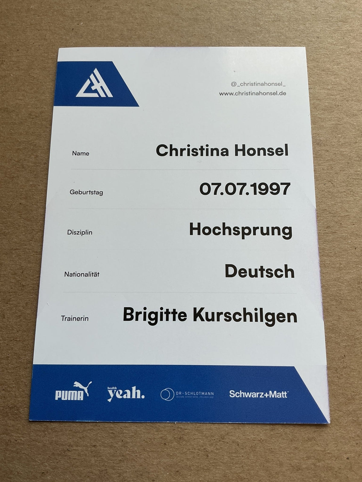 Christina Honsel, Germany 🇩🇪 Athletics Summer Olympics 2024 hand signed - Autographs-World