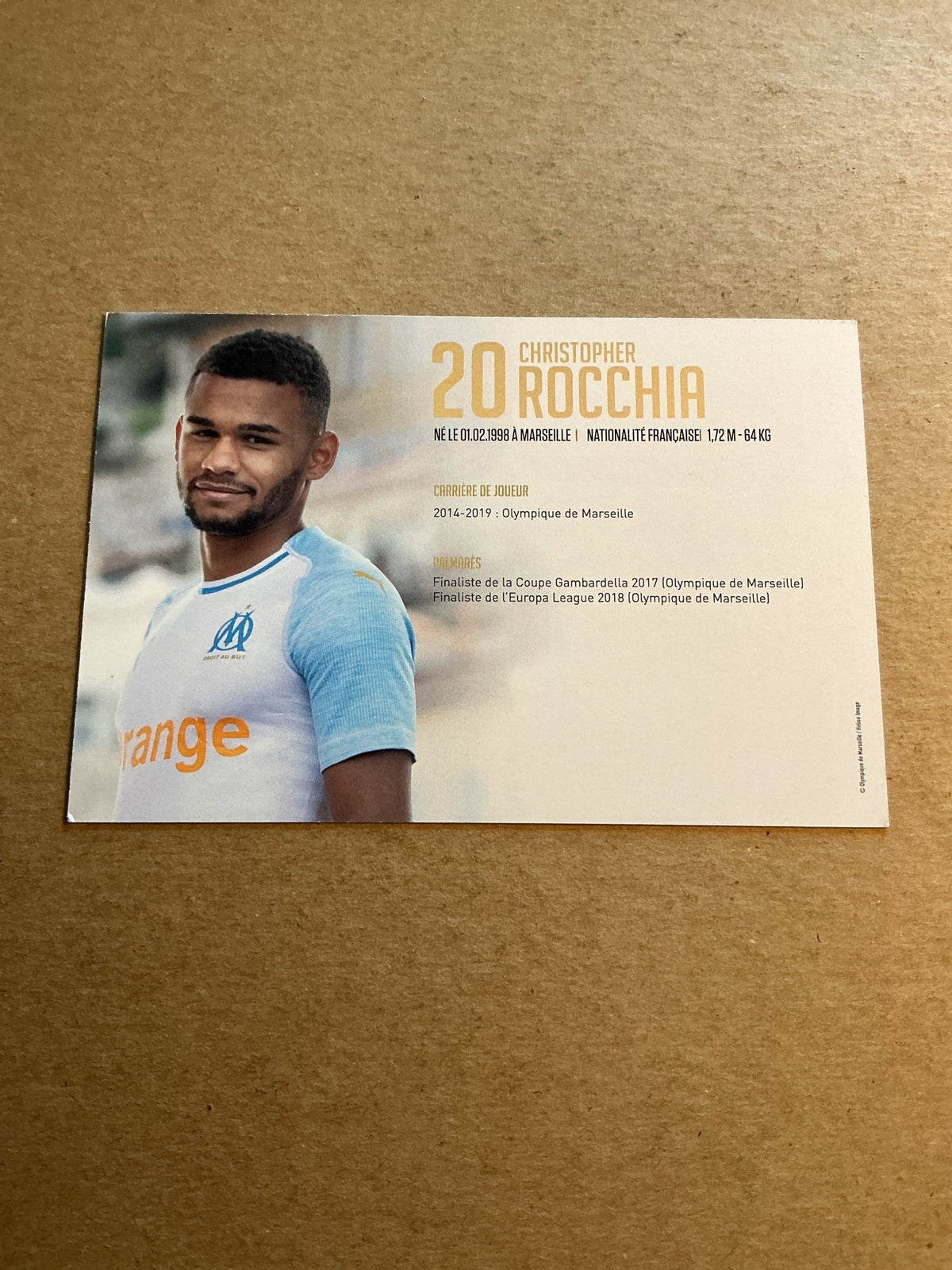 Christopher Rocchia, France 🇫🇷 Olympique Marseille 2018/19 hand signed - Autographs-World
