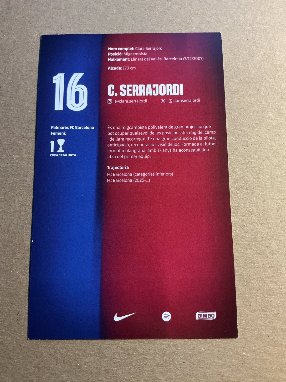 Clara Serrajordi, Spain 🇪🇸 FC Barcelona Femení 2025/26 unsigned - Autographs-World