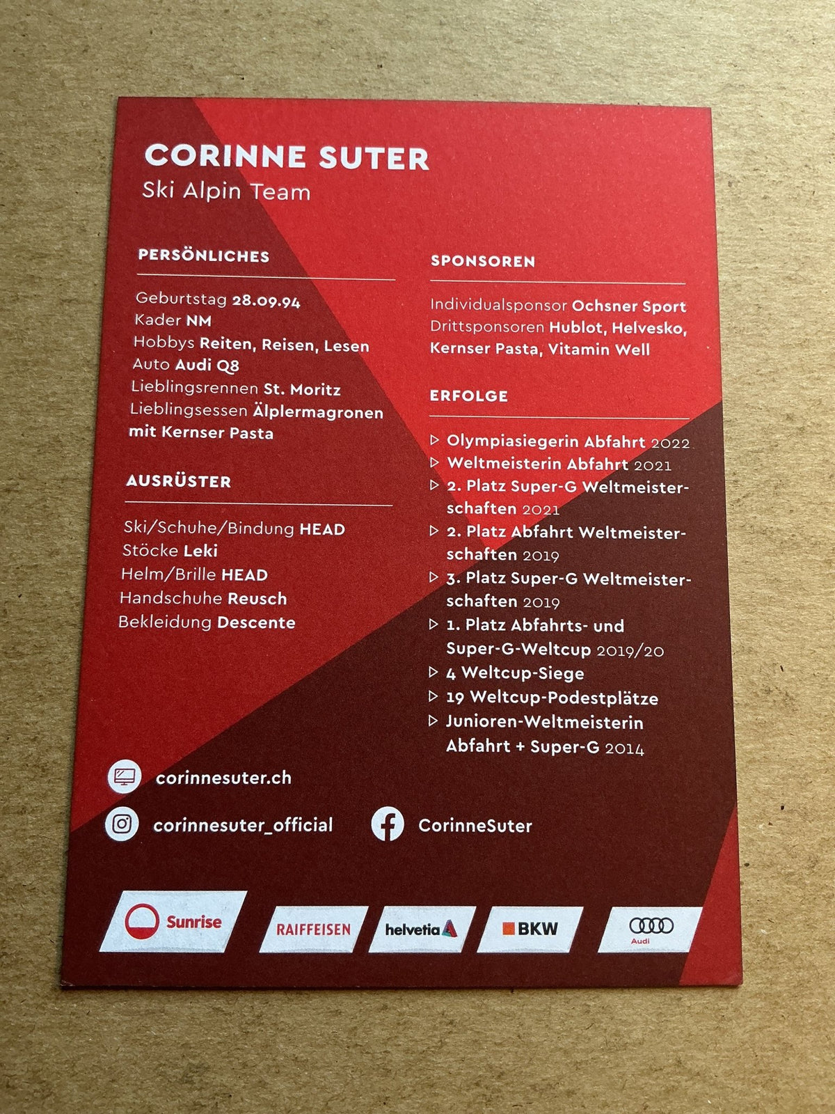 Corinne Suter, Switzerland 🇨🇭Alpine Winter 2022/23 hand signed - Autographs-World