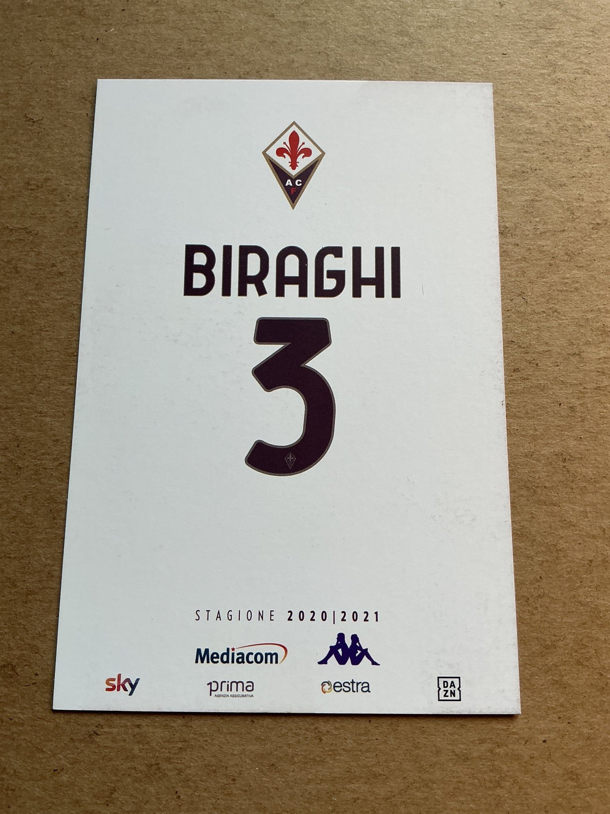 Cristiano Biraghi, Italy ๐ฎ๐น ACF Fiorentina 2020/21 hand signed - Autographs-World