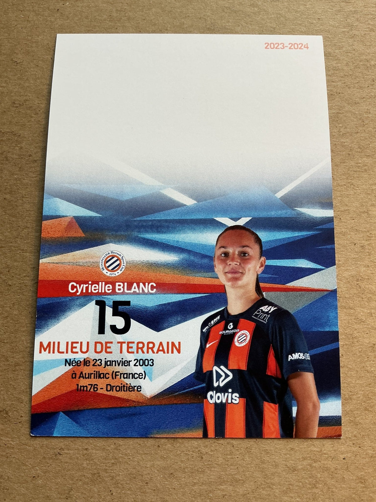 Cyrielle Blanc, France 🇫🇷 Montpellier HSC 2023/24 hand signed - Autographs-World
