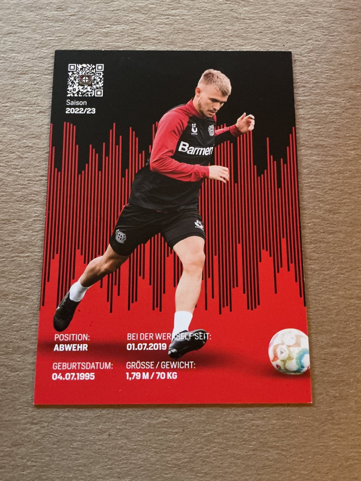 Daley Sinkgraven, Netherlands 🇳🇱 Bayer 04 Leverkusen 2022/23 hand signed - Autographs-World