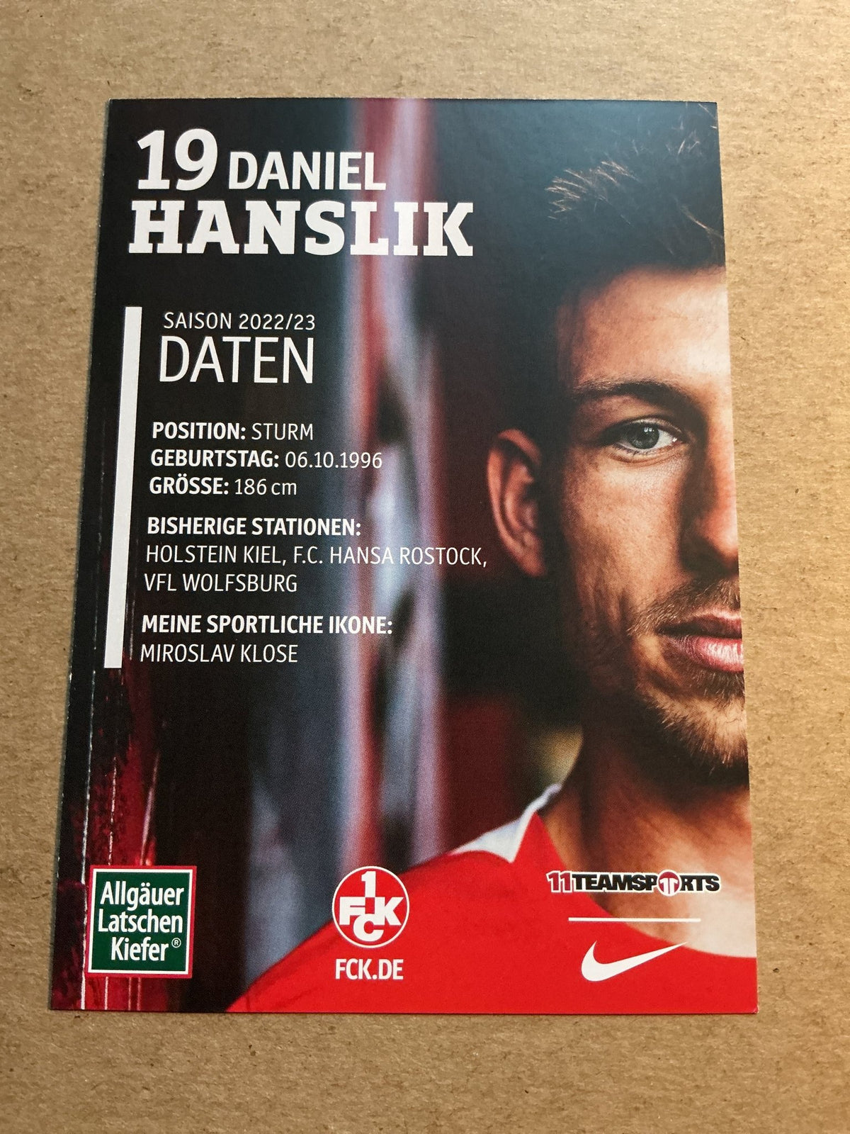 Daniel Hanslik, Germany 🇩🇪 1.FC Kaiserslautern 2022/23 hand signed - Autographs-World