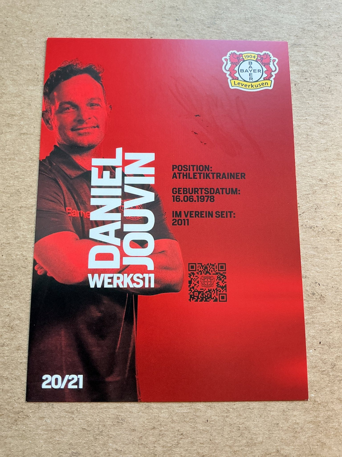 Daniel Jouvin, Germany 🇩🇪 Bayer 04 Leverkusen 2020/21 hand signed - Autographs-World