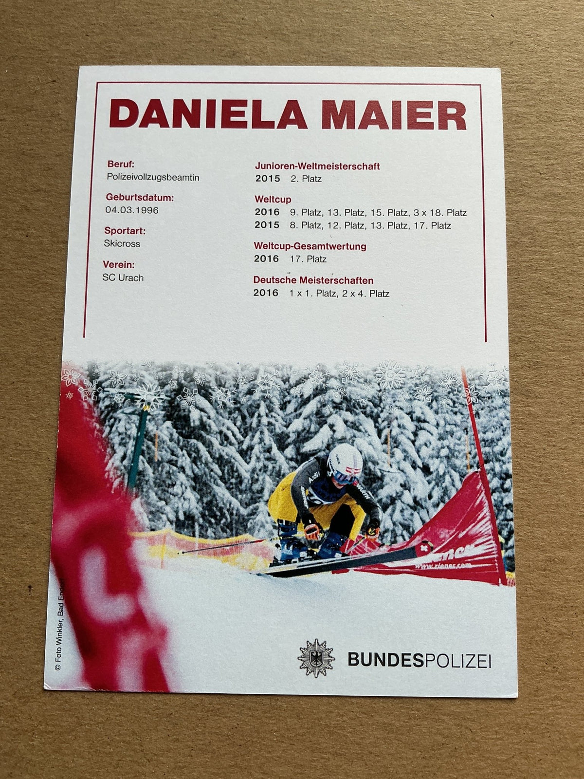 Daniela Maier, Germany 🇩🇪 Freestyle Winter 2021/22 hand signed - Autographs-World