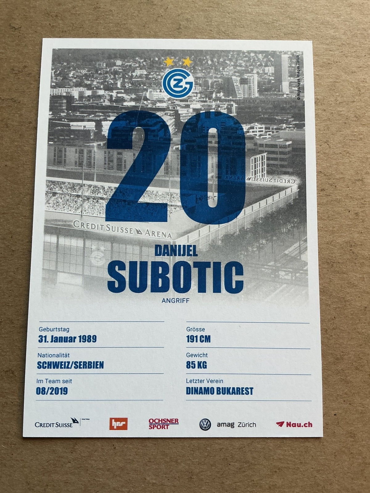 Danijel Subotic, Serbia 🇷🇸 Grasshopper Zürich 2019/20 hand signed - Autographs-World