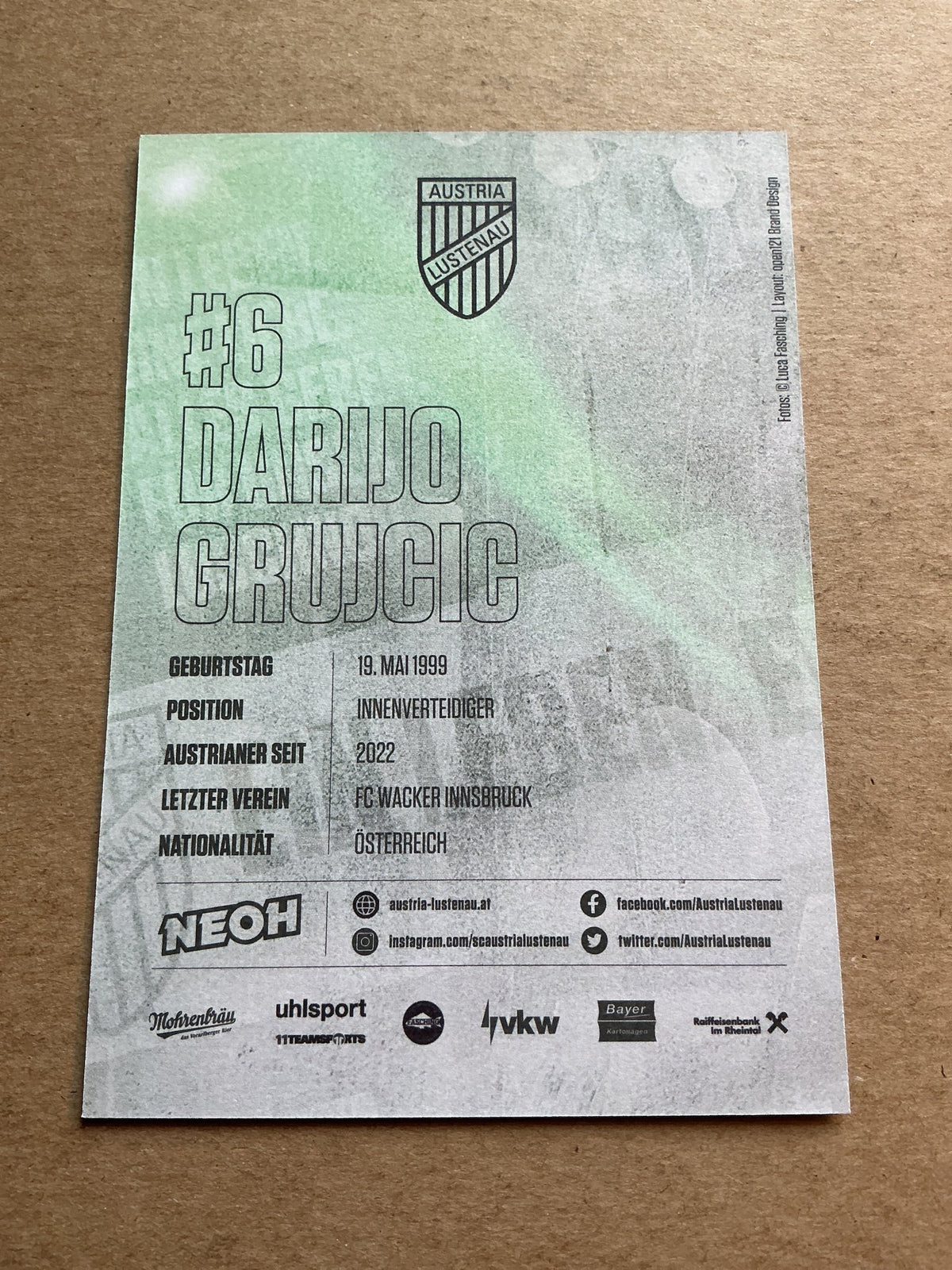 Darijo Grujic, Austria 🇦🇹 SC Austria Lustenau 2023/24 hand signed - Autographs-World