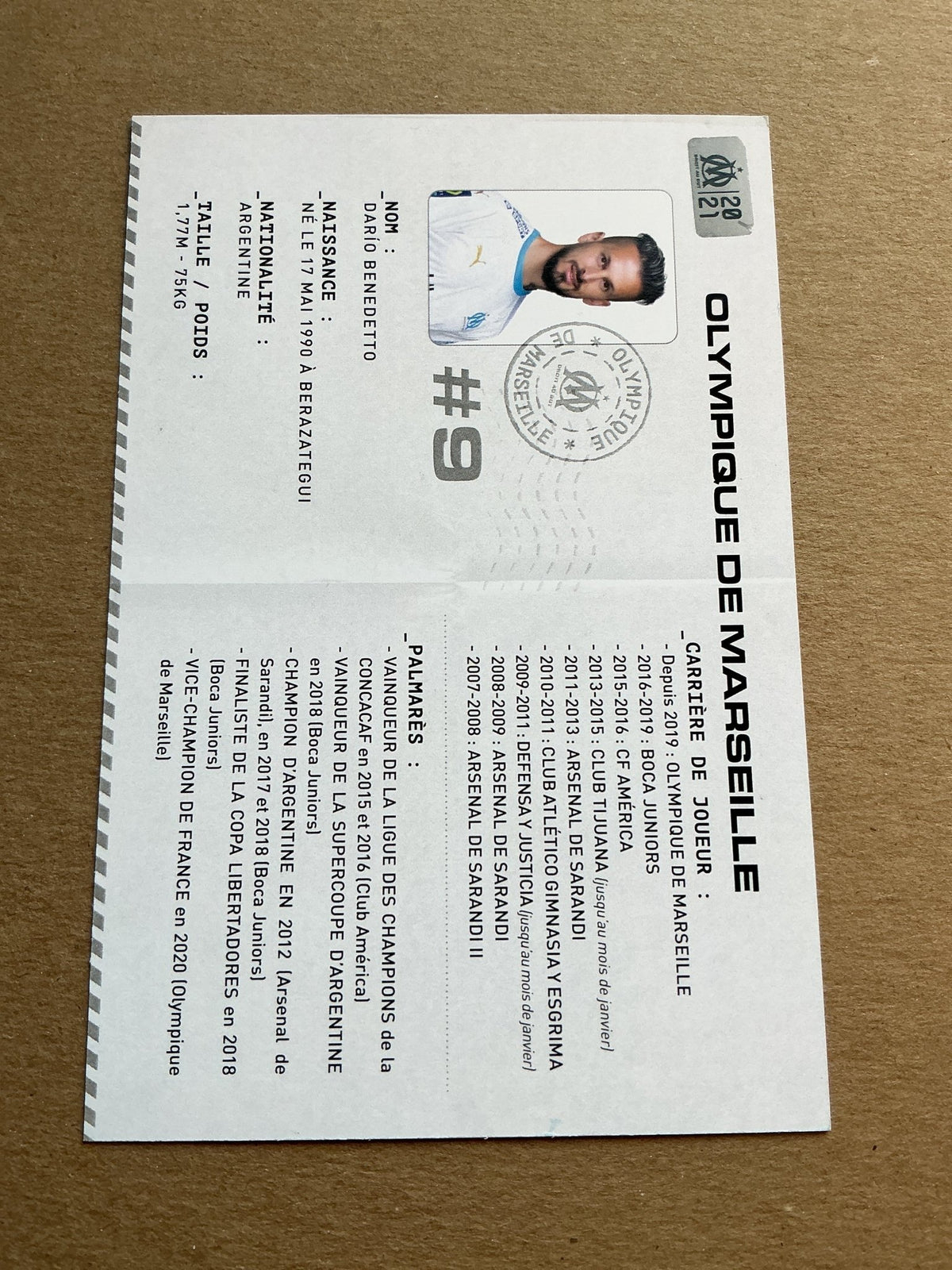 Darío Benedetto, Argentina 🇦🇷 Olympique Marseille 2020/21 hand signed - Autographs-World