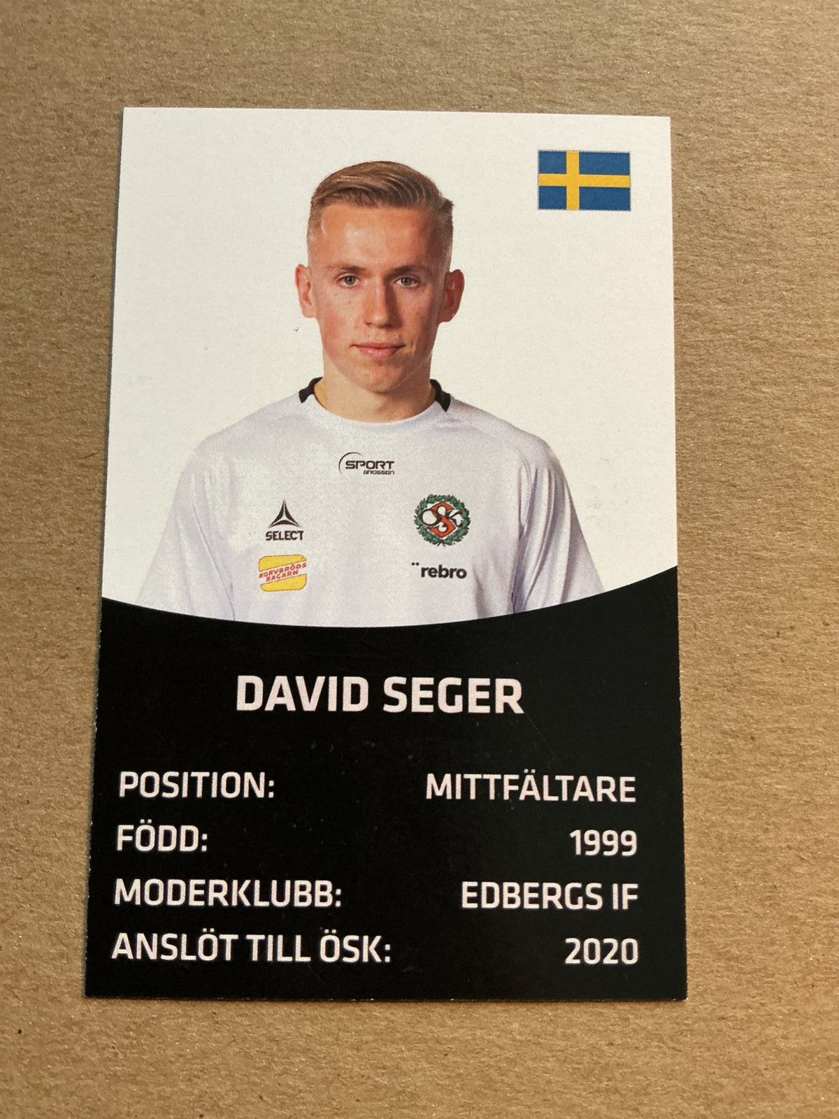 David Seger, Sweden 🇸🇪 Örebro SK 2021/22 hand signed - Autographs-World