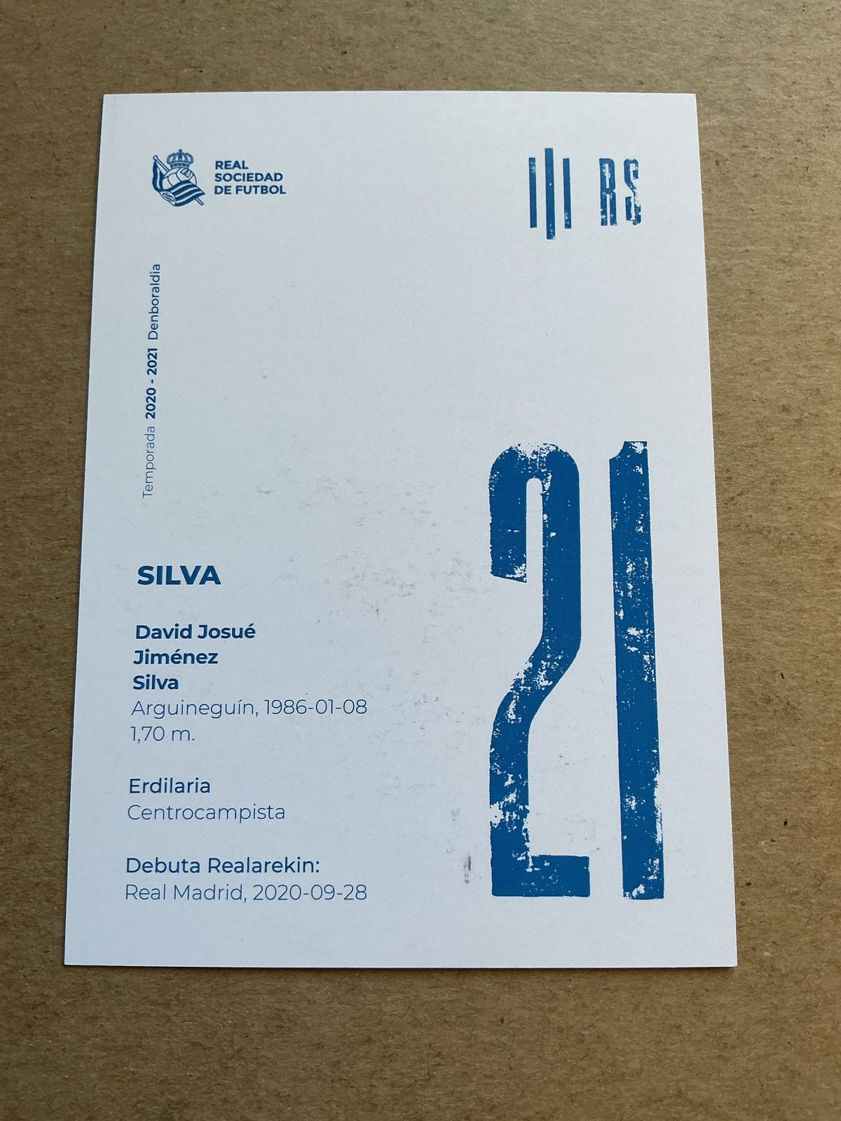 David Silva, Spain 🇪🇸 Real Sociedad 2020/21 hand signed - Autographs-World