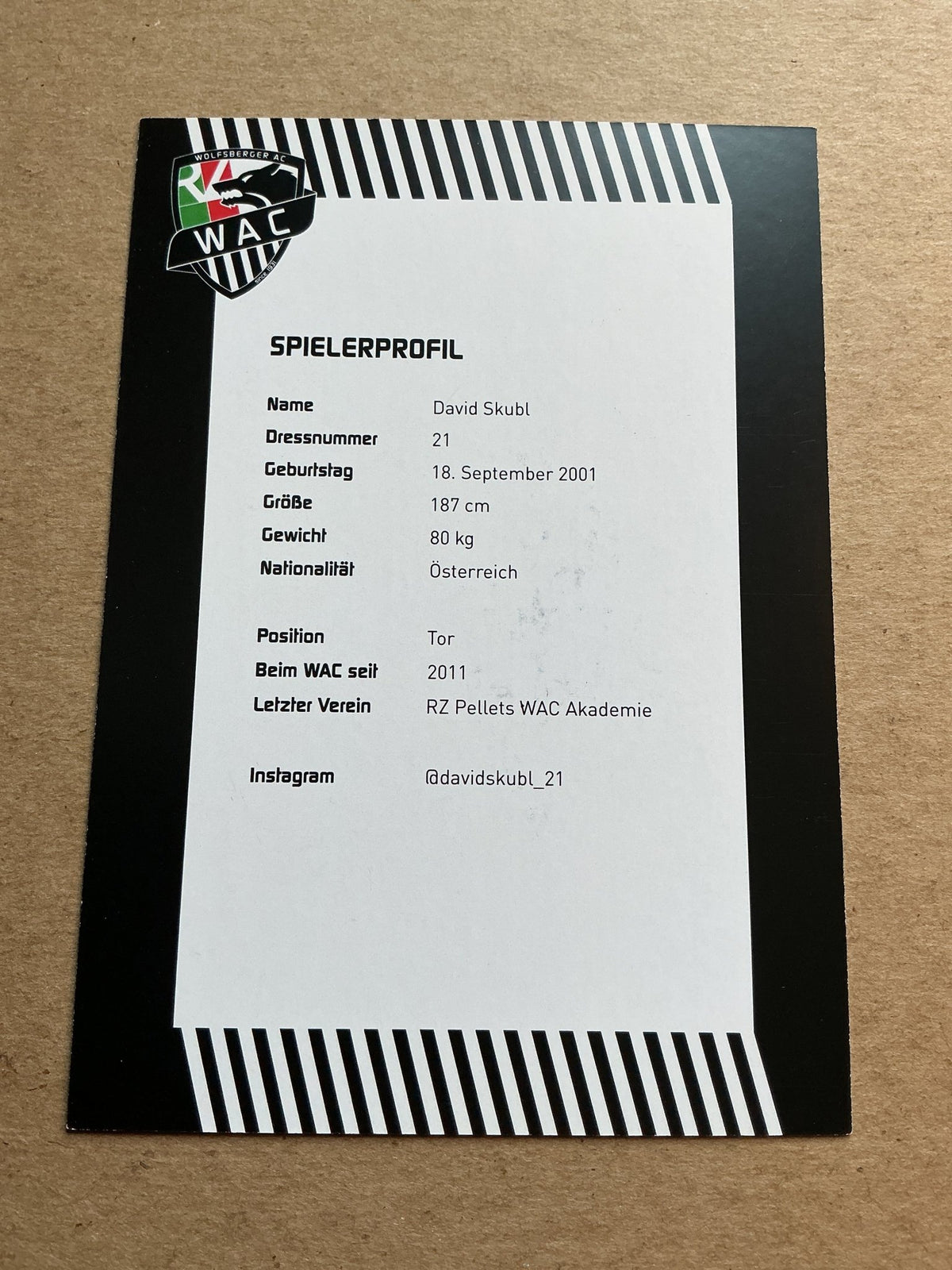 David Skubl, Austria 🇦🇹 Wolfsberger AC 2023/24 hand signed - Autographs-World