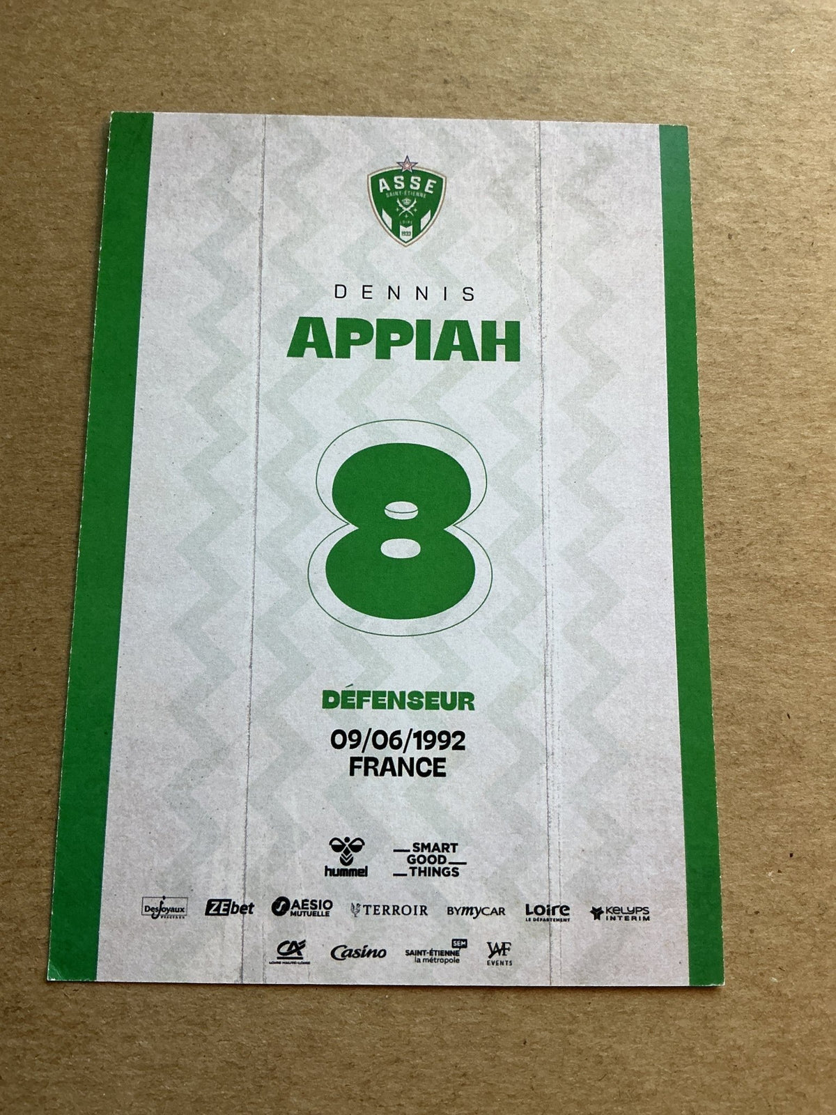 Dennis Appiah, France π«π· AS Saint-Etienne 2023/24 hand signed - Autographs-World