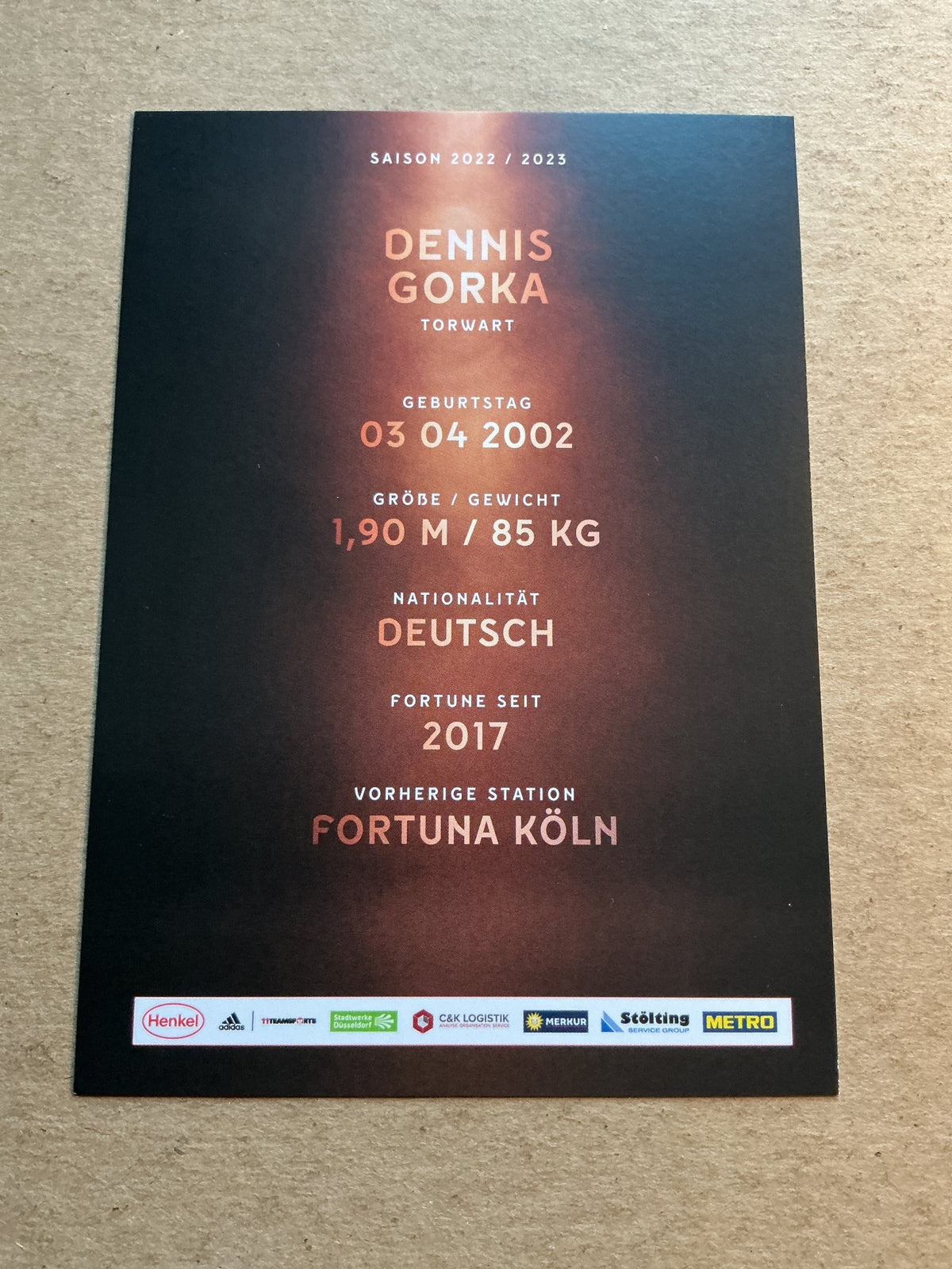 Dennis Gorka, Germany 🇩🇪 Fortuna Düsseldorf 2022/23 hand signed - Autographs-World