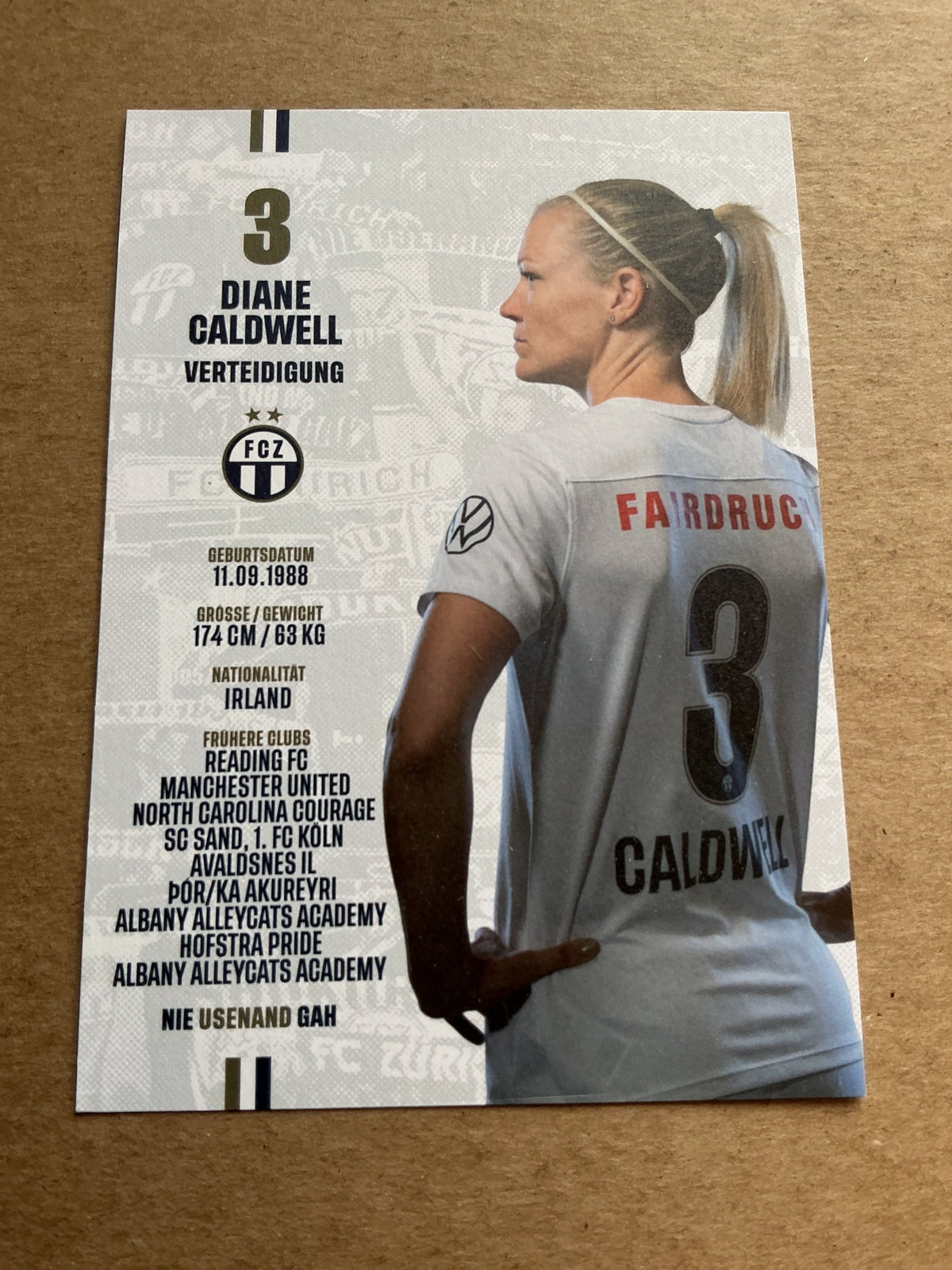 Diane Caldwell, Ireland 🇮🇪 FC Zürich 2023/24 hand signed - Autographs-World