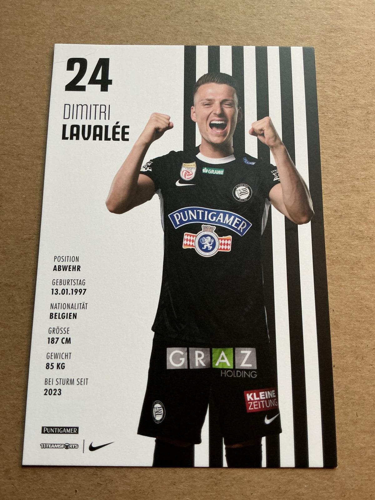 Dimitri Lavalee, Belgium 🇧🇪 SK Sturm Graz 2024/25 hand signed - Autographs-World