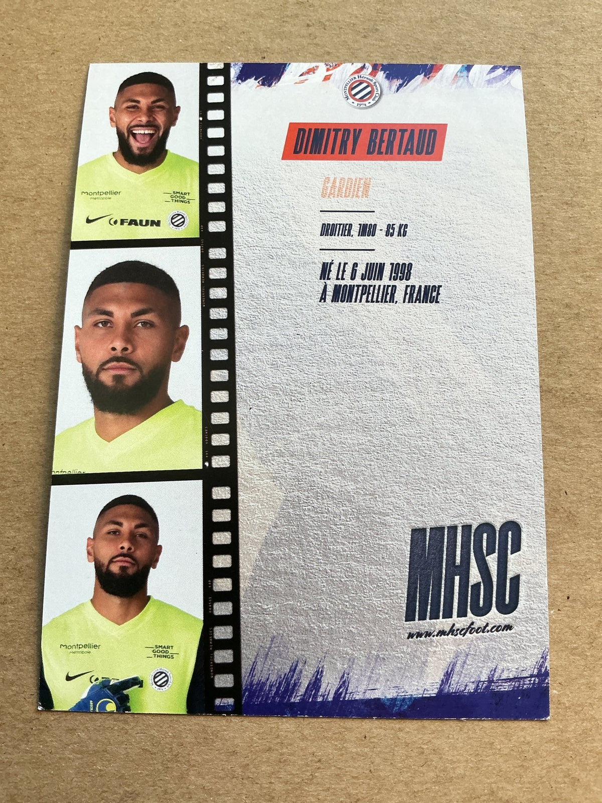 Dimitry Bertaud, France 🇫🇷 Montpellier HSC 2022/23 hand signed - Autographs-World