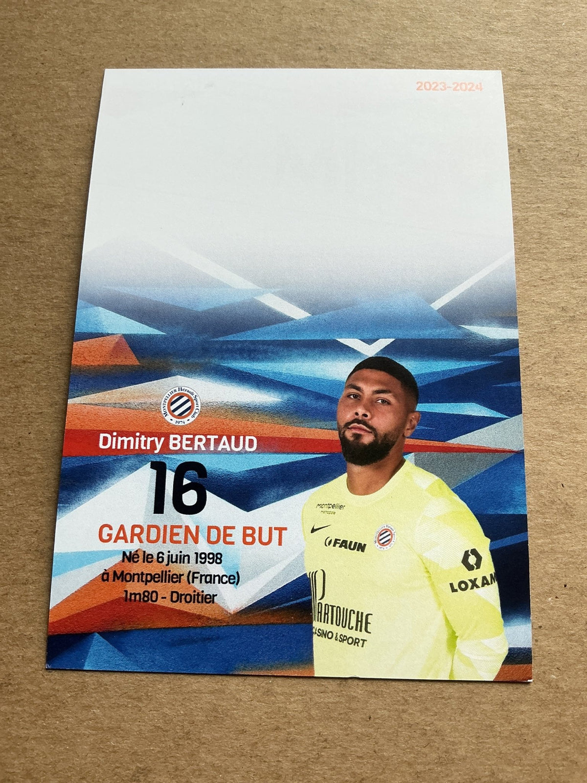 Dimitry Bertaud, France 🇫🇷 Montpellier HSC 2023/24 hand signed - Autographs-World