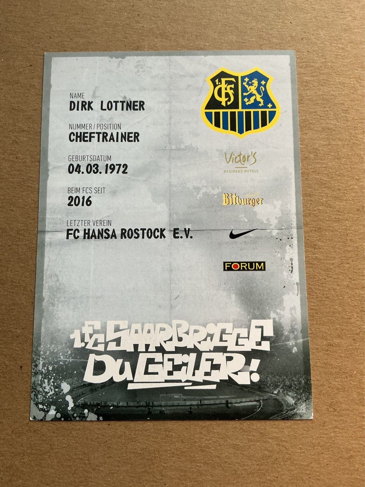 Dirk Lottner, Germany 🇩🇪 1.FC Saarbrücken 2018/19 hand signed - Autographs-World