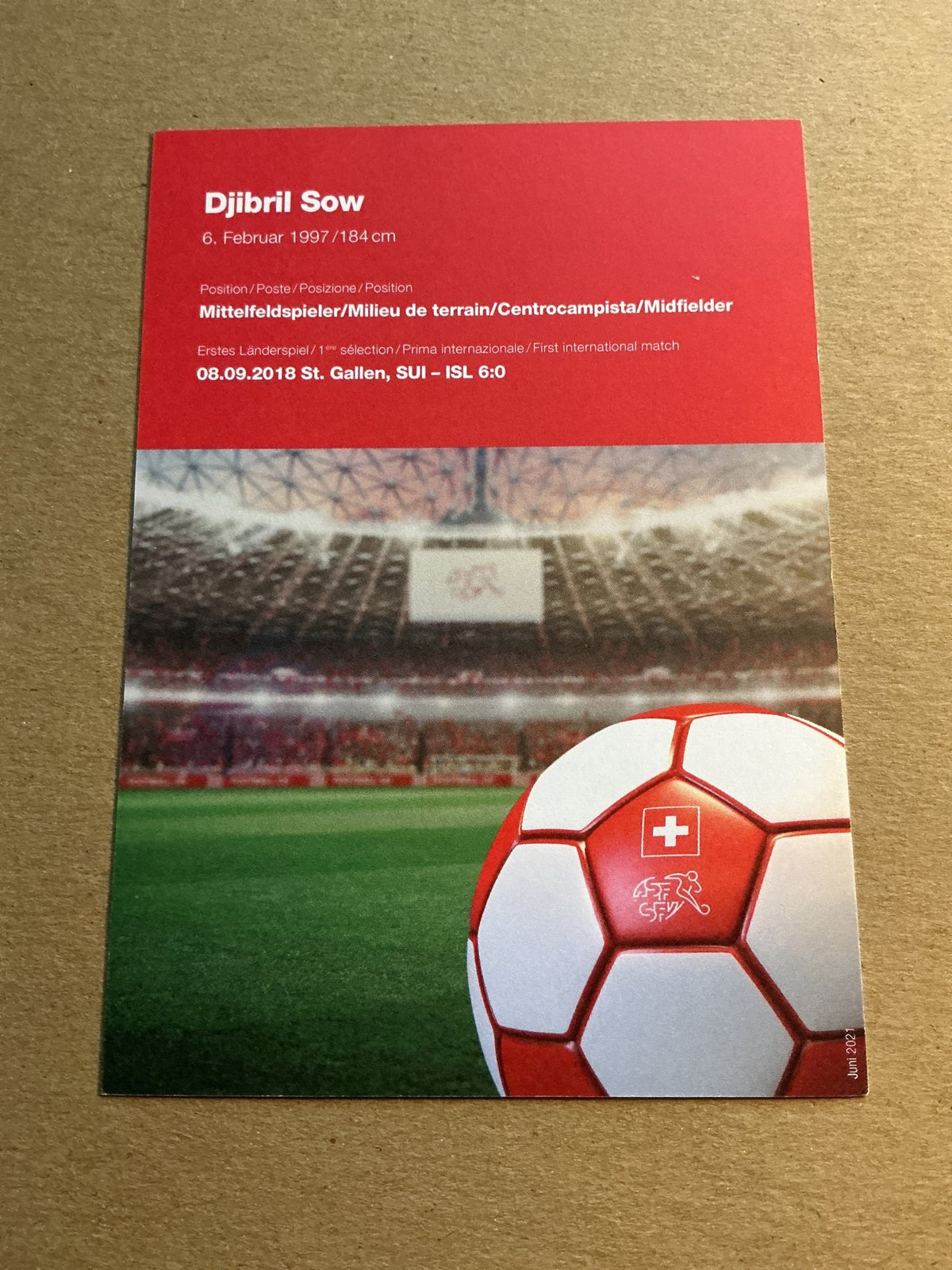 Djibril Sow, Switzerland 🇨🇠2021 hand signed - Autographs-World