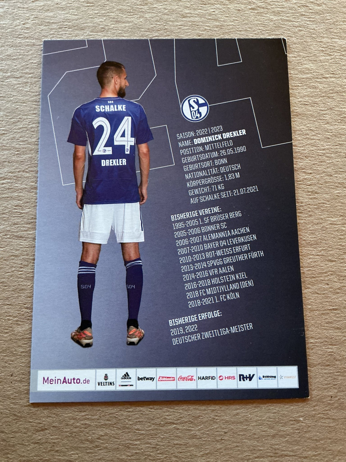 Dominick Drexler, Germany 🇩🇪 FC Schalke 04 2022/23 hand signed - Autographs-World