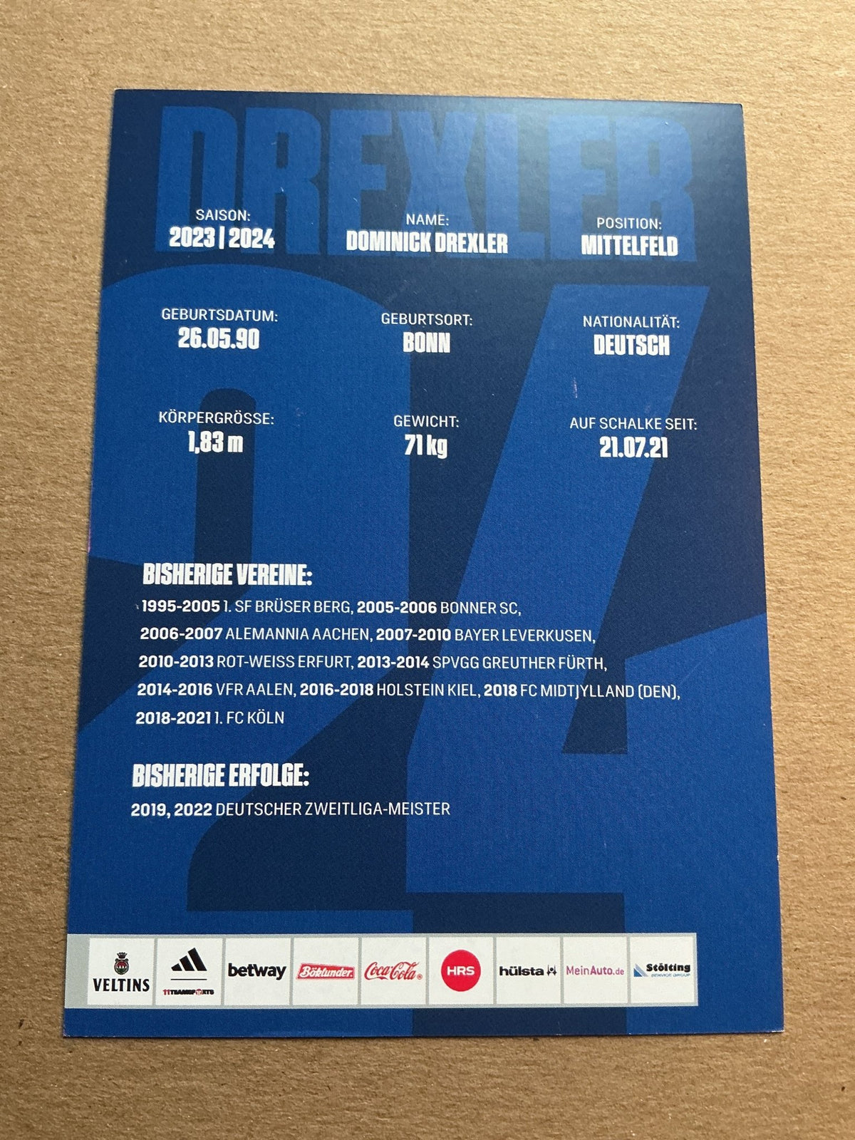 Dominick Drexler, Germany 🇩🇪 FC Schalke 04 2023/24 hand signed - Autographs-World