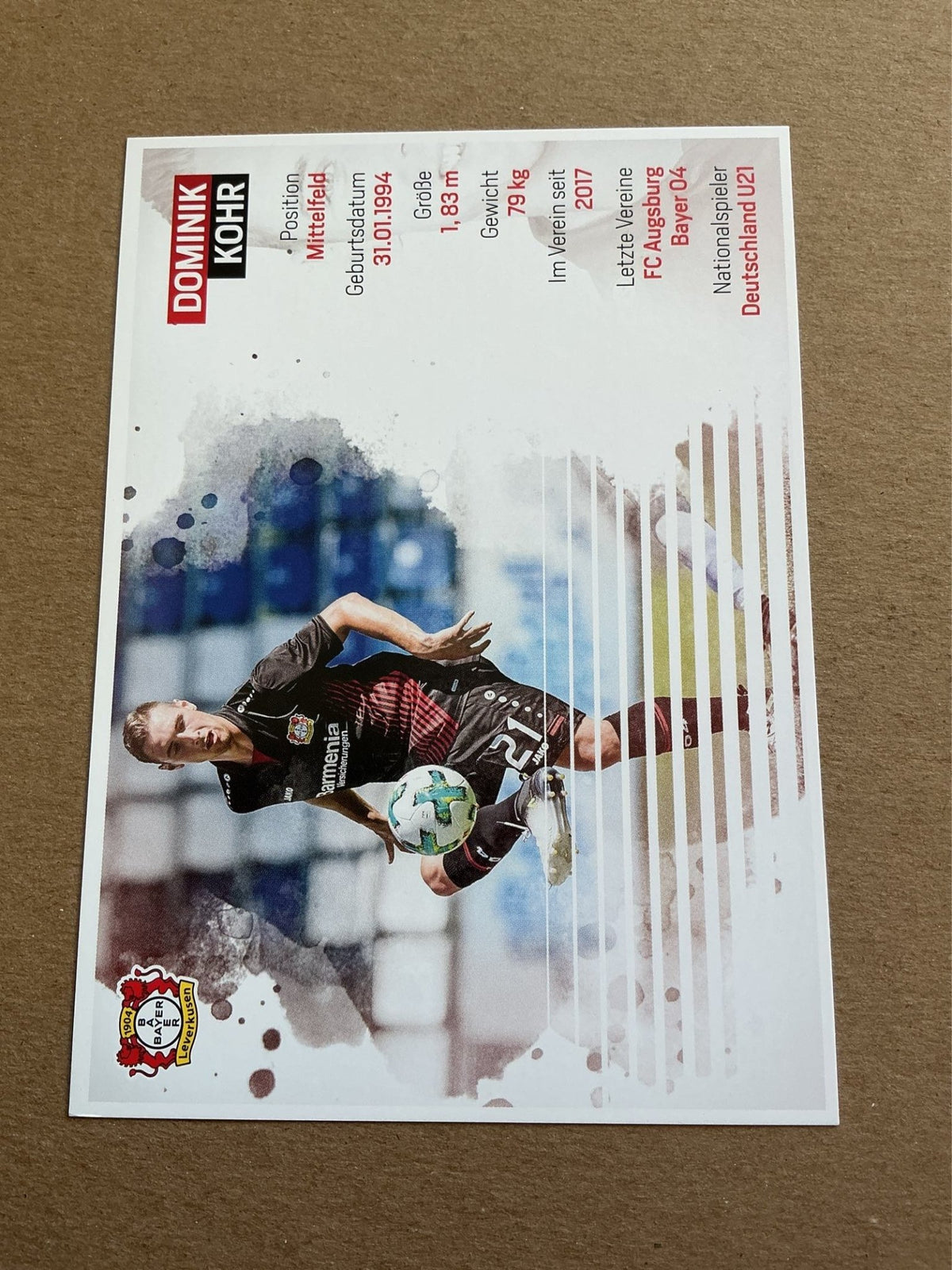 Dominik Kohr, Germany 🇩🇪 Bayer 04 Leverkusen 2017/18 hand signed - Autographs-World