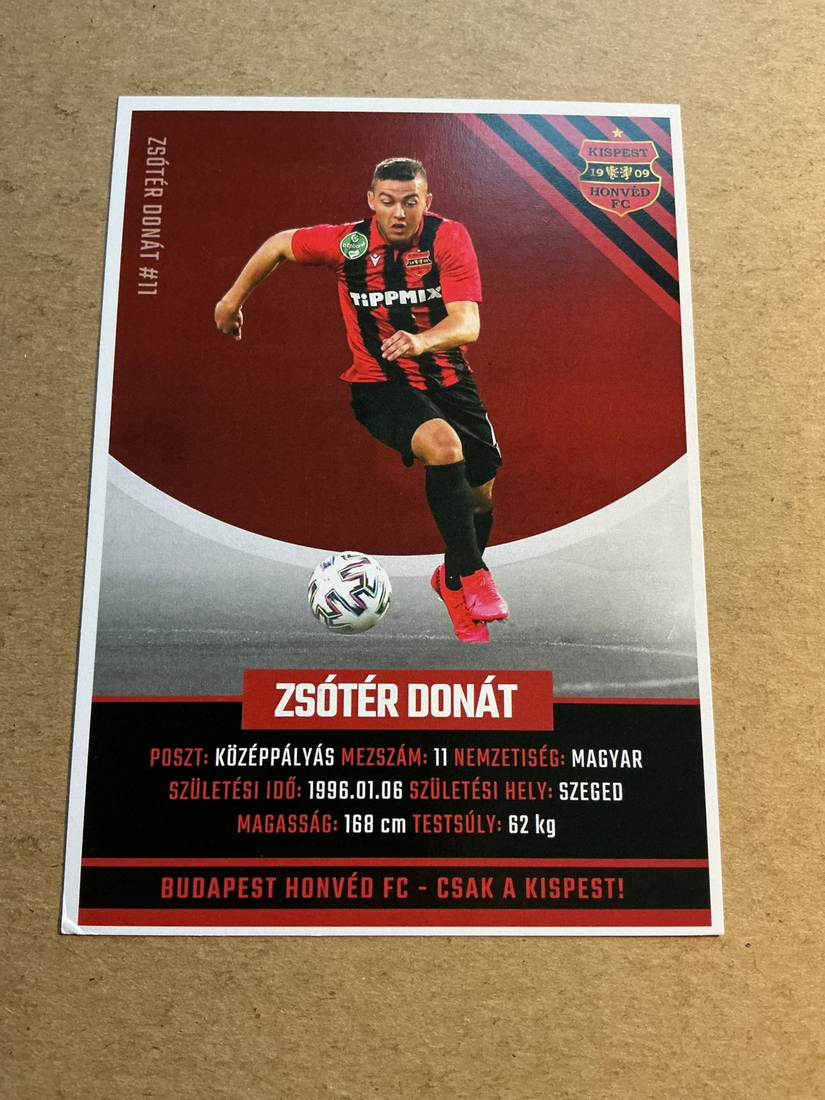 Donát Zsótér, Hungary 🇭🇺 Budapest Honvéd FC 2021/22 hand signed - Autographs-World