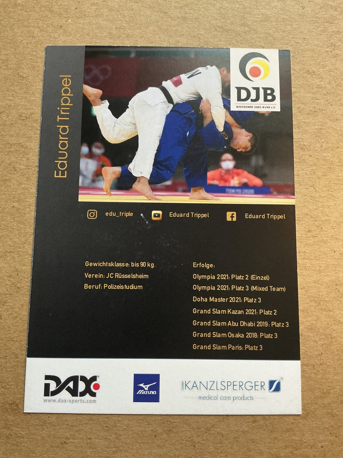 Eduard Trippel, Germany π©πͺ Judo Summer Olympics 2024 hand signed - Autographs-World