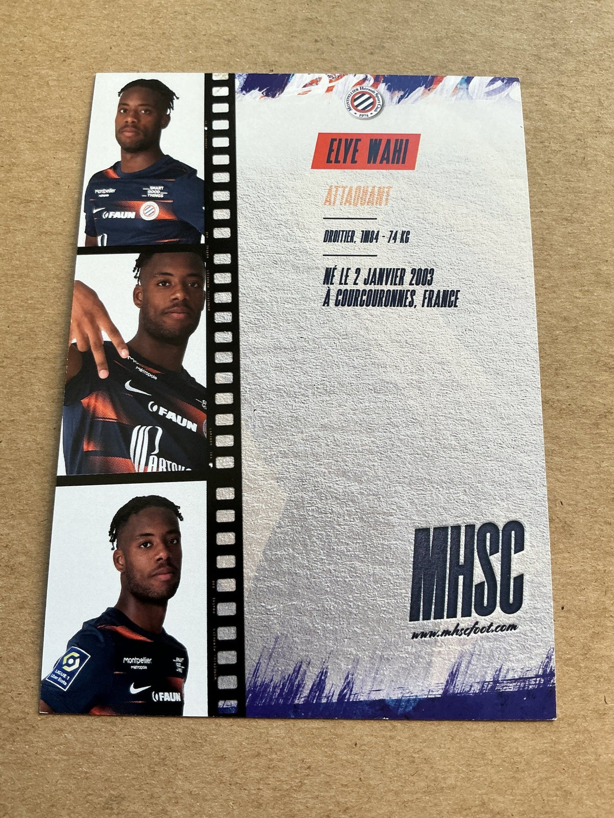 Elye Wahi, France π«π· Montpellier HSC 2022/23 hand signed - Autographs-World