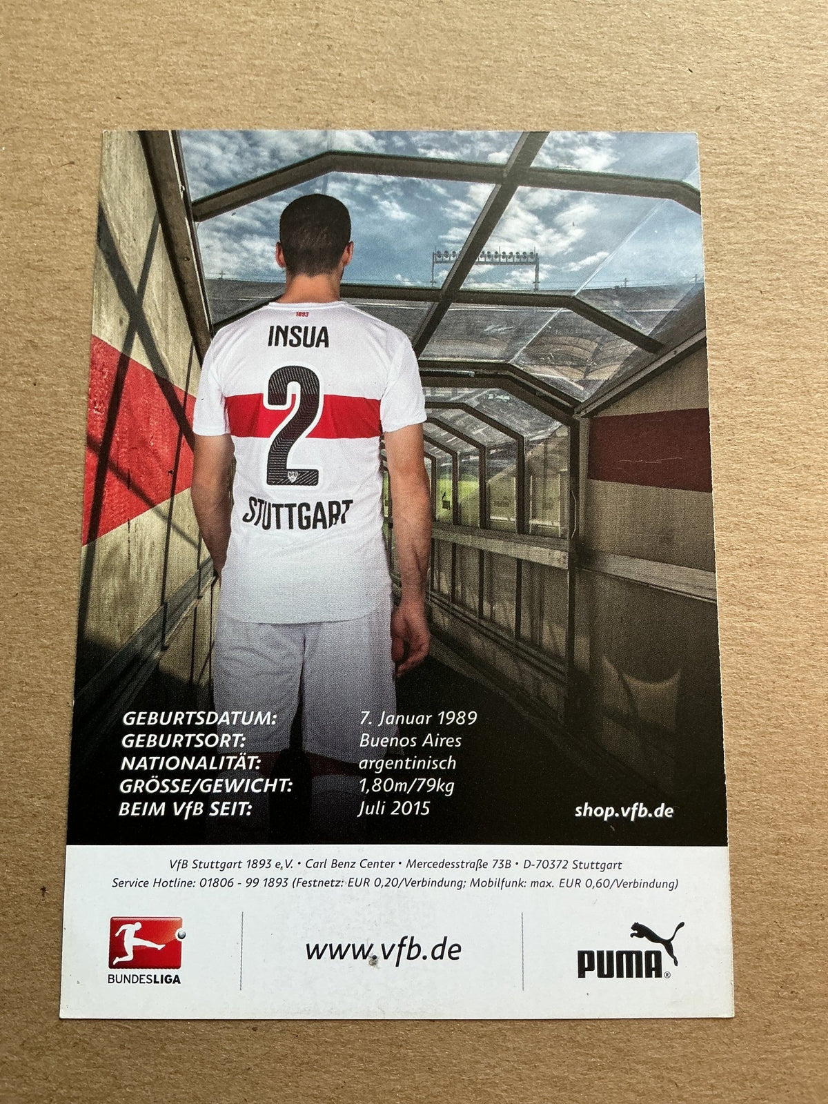 Emiliano Insua, Argentina 🇦🇷 VfB Stuttgart 2019/20 hand signed - Autographs-World