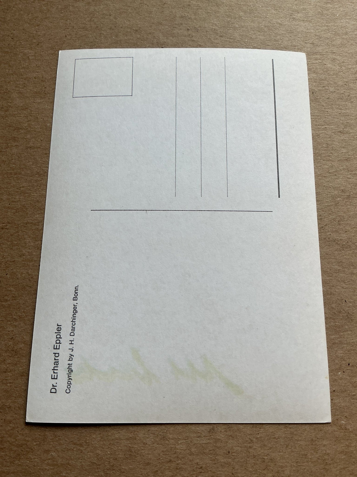 Erhard Eppler, Germany π©πͺ Minister Economic Cooperation hand signed - Autographs-World