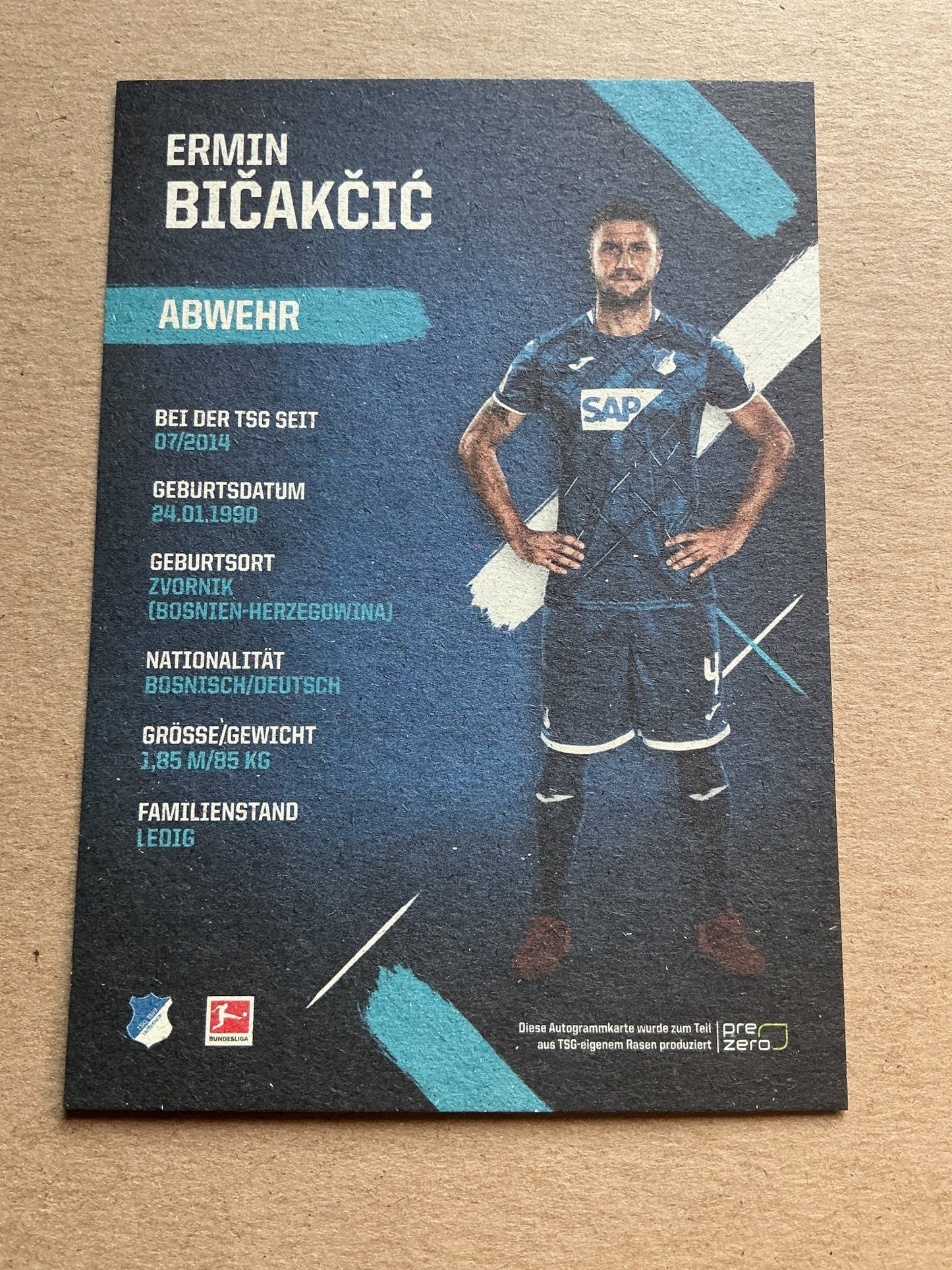 Ermin Bičakčić, Bosnia 🇧🇦 TSG 1899 Hoffenheim 2019/20 hand signed - Autographs-World