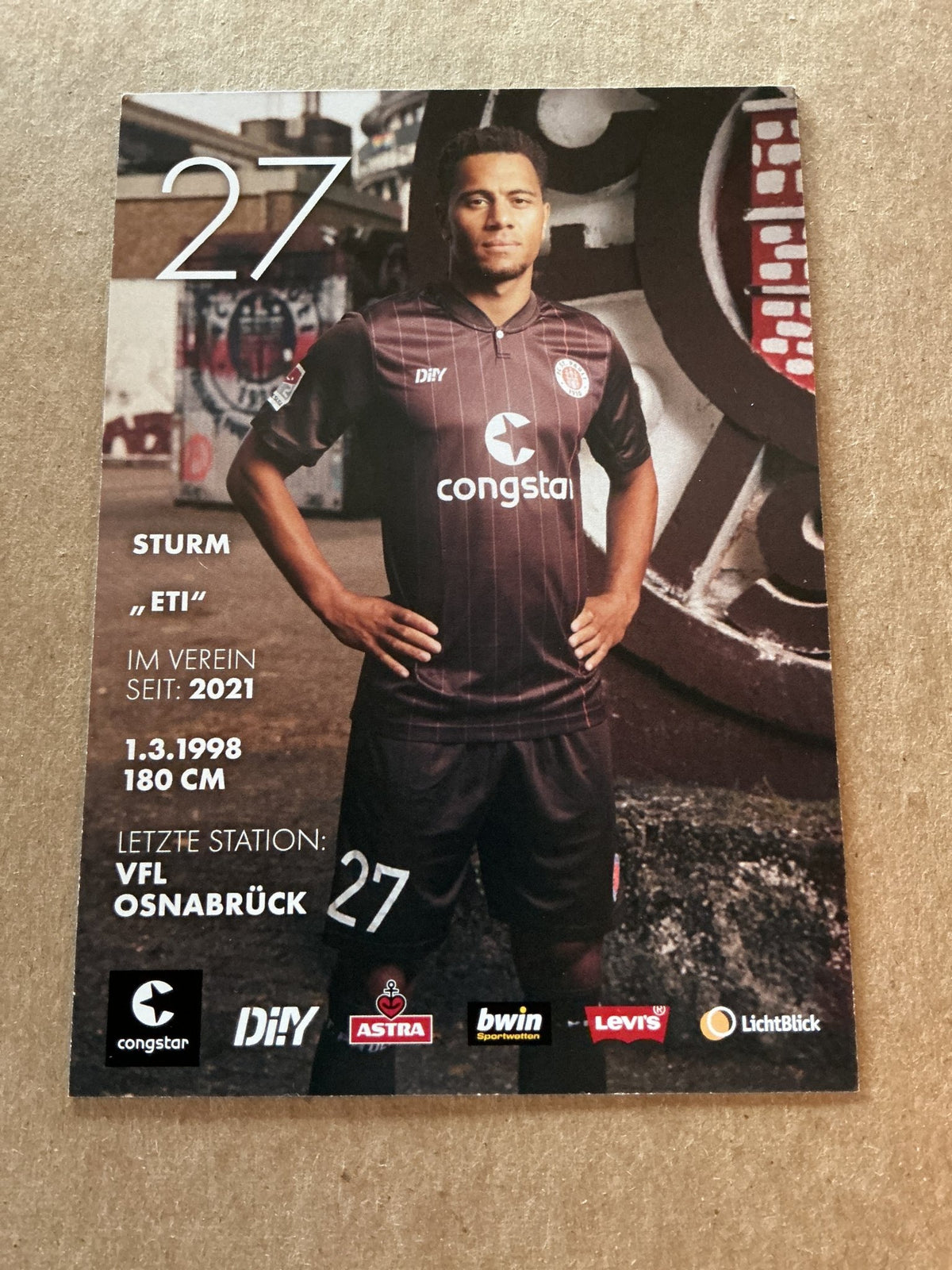 Etienne Amenyido, Togo 🇹🇬 FC St. Pauli 2021/22 hand signed - Autographs-World