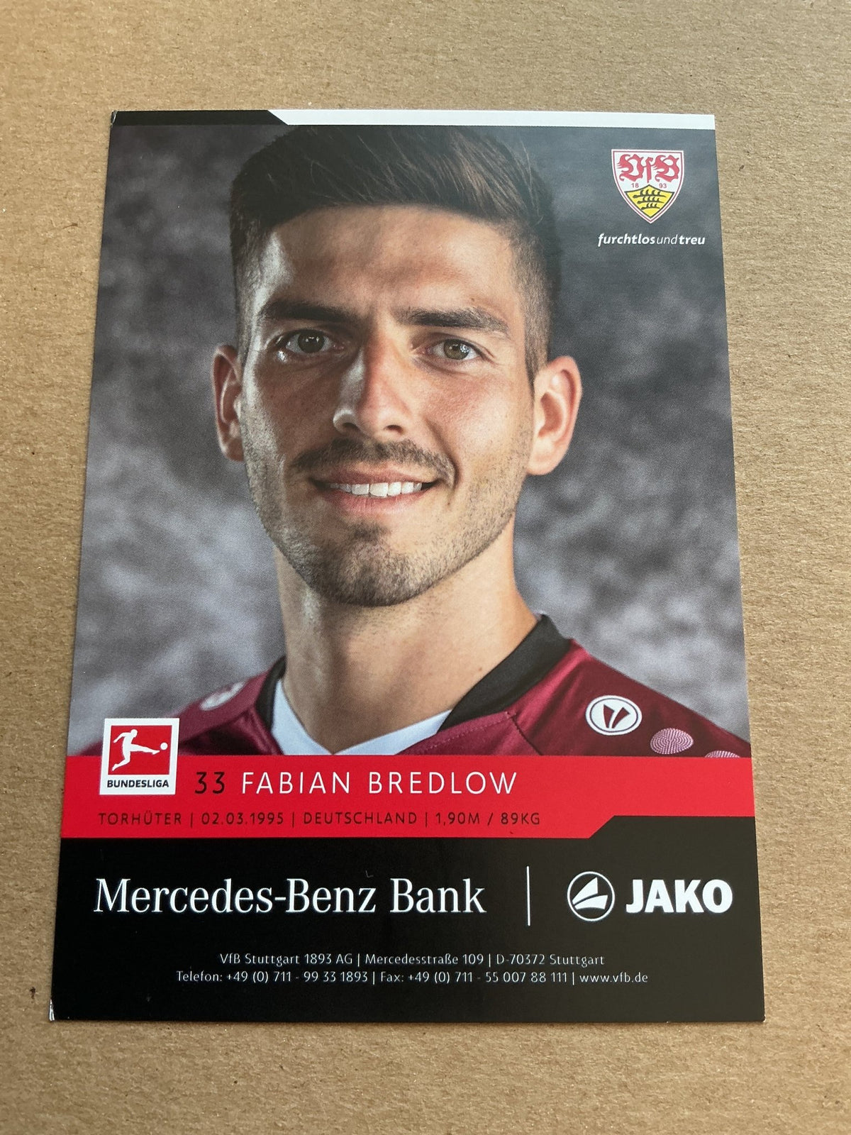 Fabian Bredlow, Germany 🇩🇪 VfB Stuttgart 2021/22 hand signed - Autographs-World