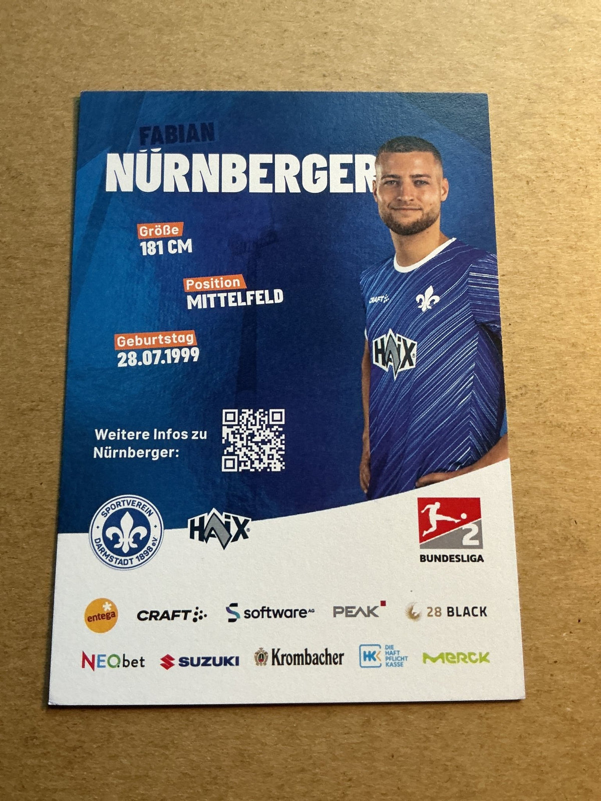 Fabian Nürnberger, Bulgaria 🇧🇬 SV Darmstadt 98 2023/24 hand signed - Autographs-World