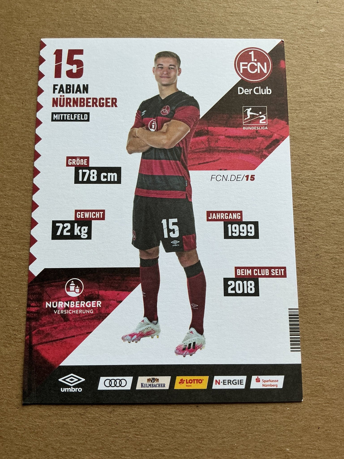Fabian Nürnberger, Germany 🇩🇪 1.FC Nürnberg 2020/21 hand signed - Autographs-World