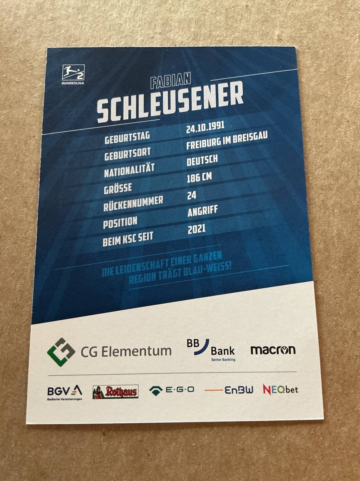 Fabian Schleusener, Germany 🇩🇪 Karlsruher SC 2021/22 hand signed - Autographs-World