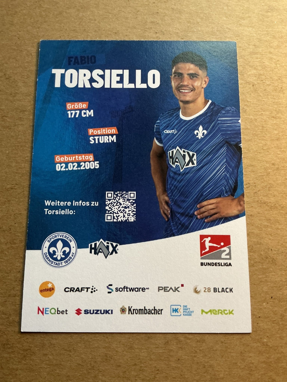 Fabio Torsiello, Germany 🇩🇪 SV Darmstadt 98 2023/24 hand signed - Autographs-World