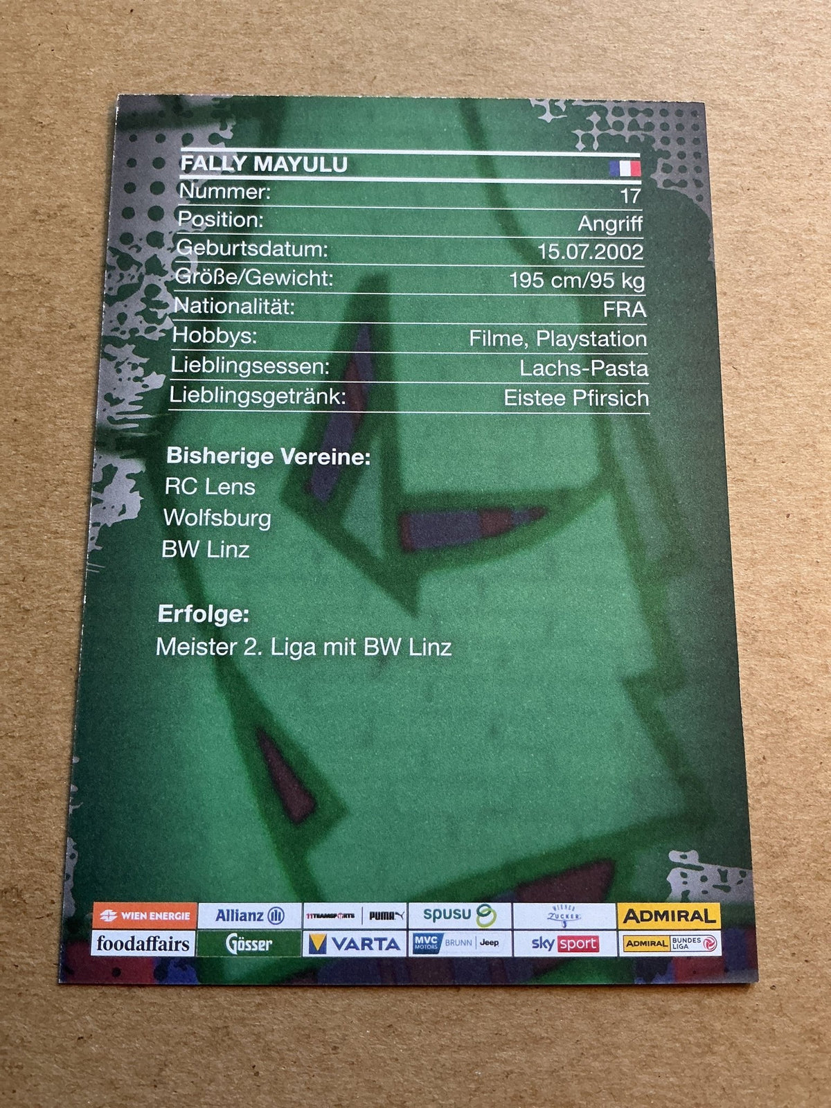 Fally Mayulu, France 🇫🇷 SK Rapid Wien 2023/24 hand signed - Autographs-World
