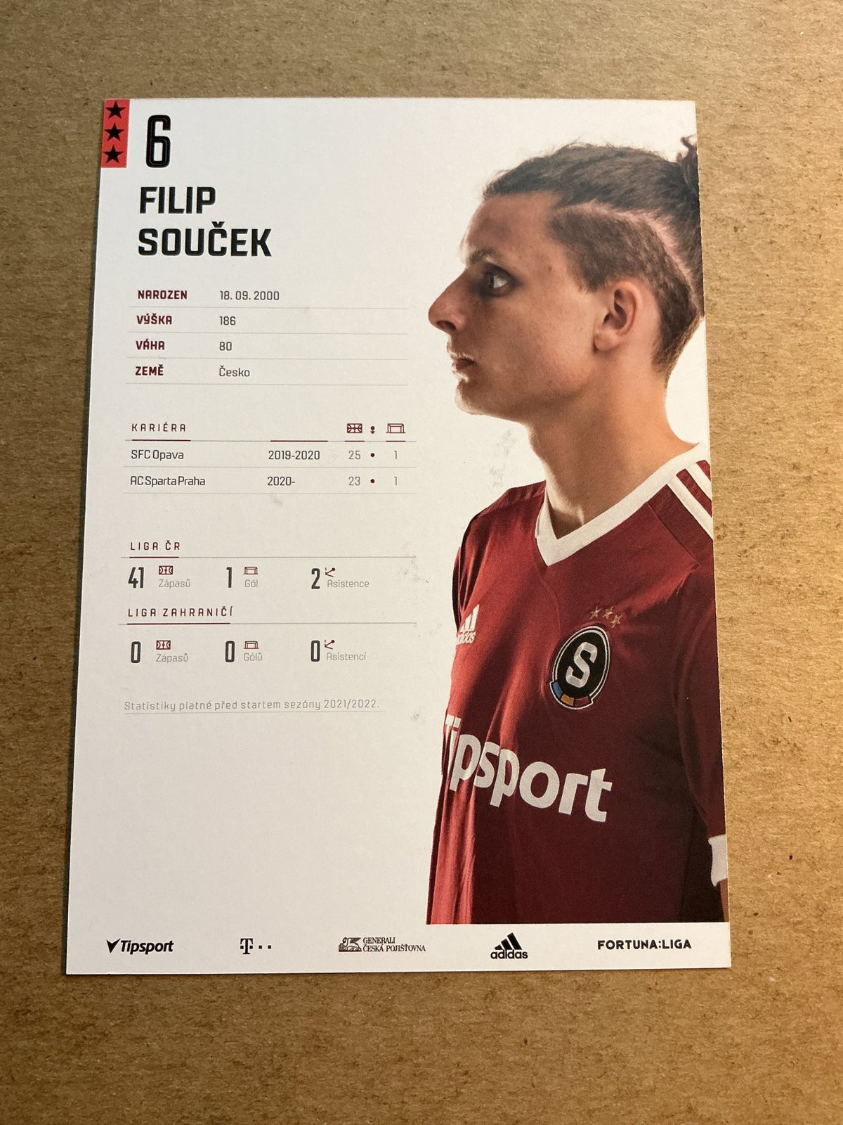 Filip Souček, Czech Republic 🇨🇿 AC Sparta Prague 2021/22 hand signed - Autographs-World