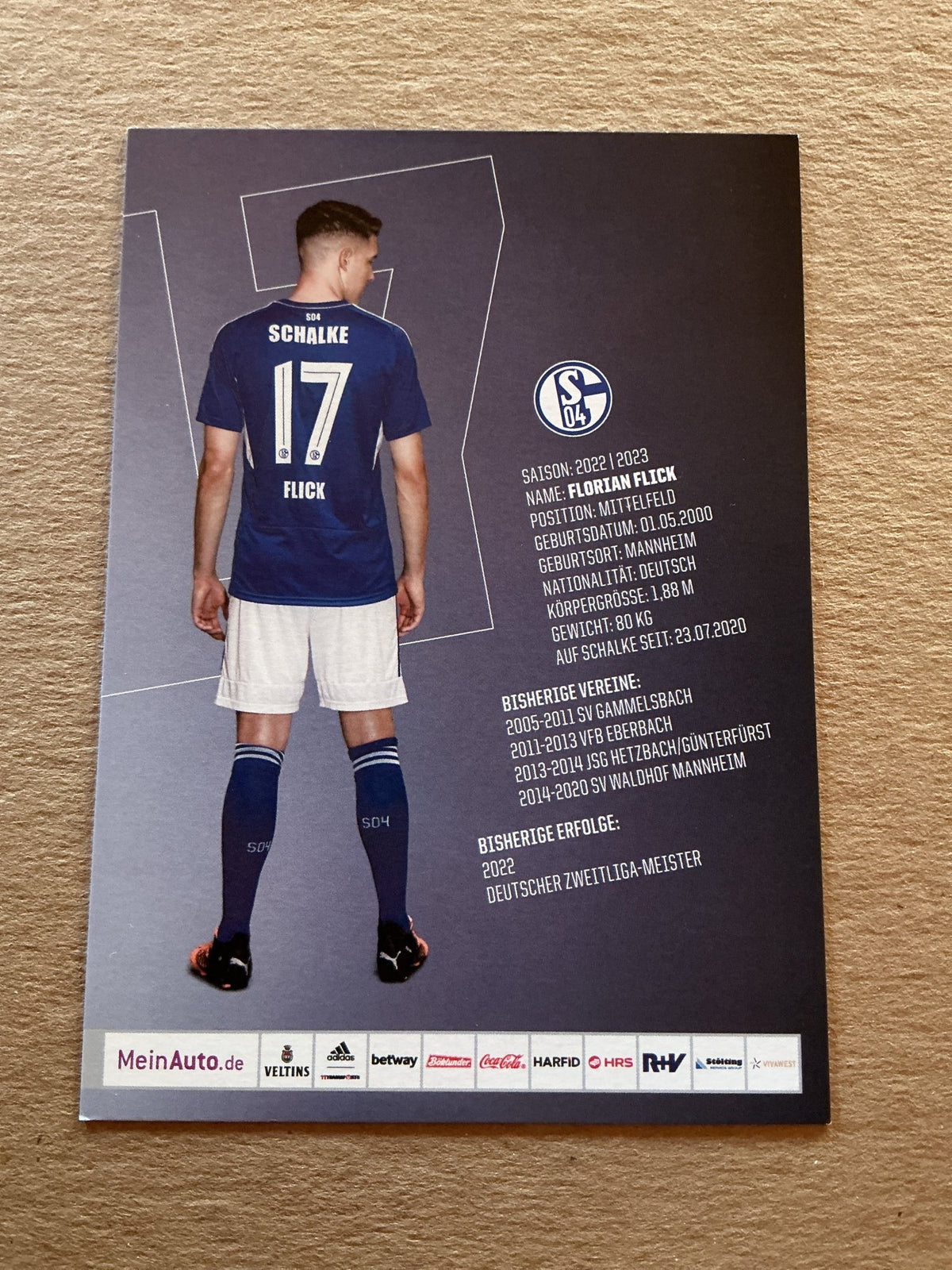 Florian Flick, Germany 🇩🇪 FC Schalke 04 2022/23 hand signed - Autographs-World